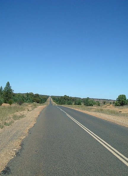 Dead straight road ahead
