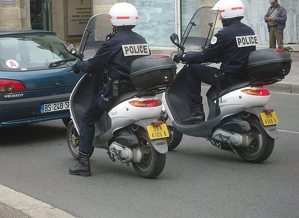 Police on scooters