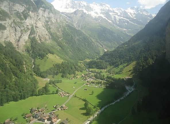 View up the valley